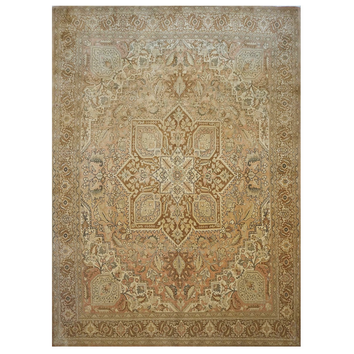 Vintage Persian Tabriz 9X13 Brown & Tan Area Rug #9901250 image 0