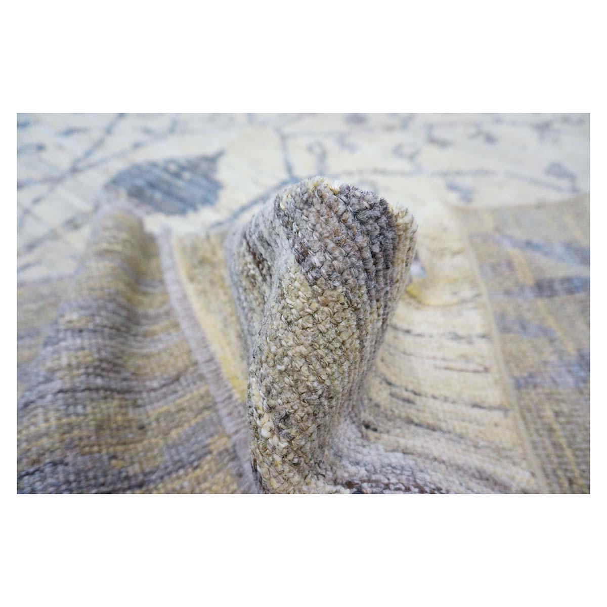 21st Century Turkish Oushak 8x12 Yellow, Blue, & Charcoal Area Rug #1144071 image 8