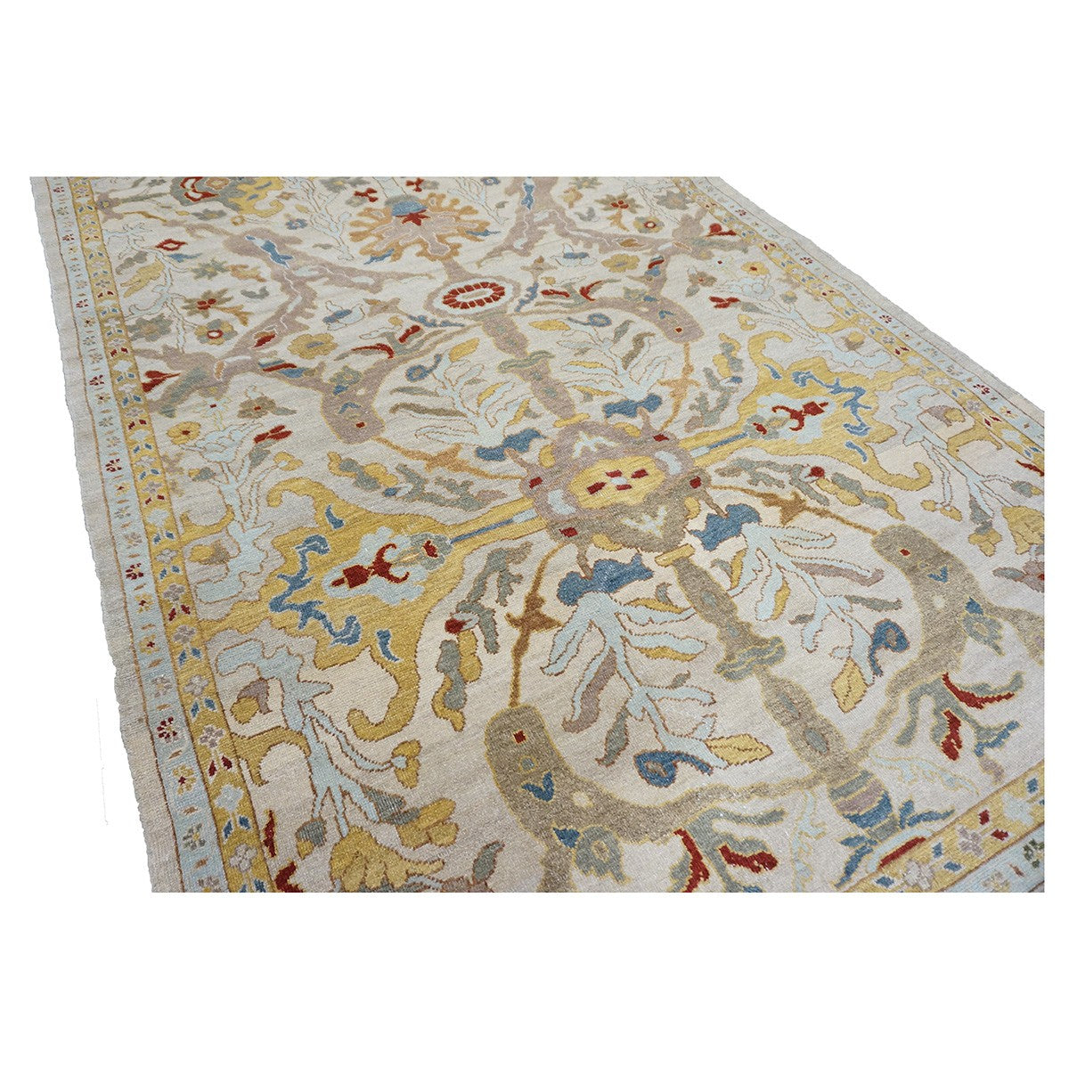 21st Century Sultanabad 6x9 Ivory & Gold  Handmade Area Rug #9902774 image 6