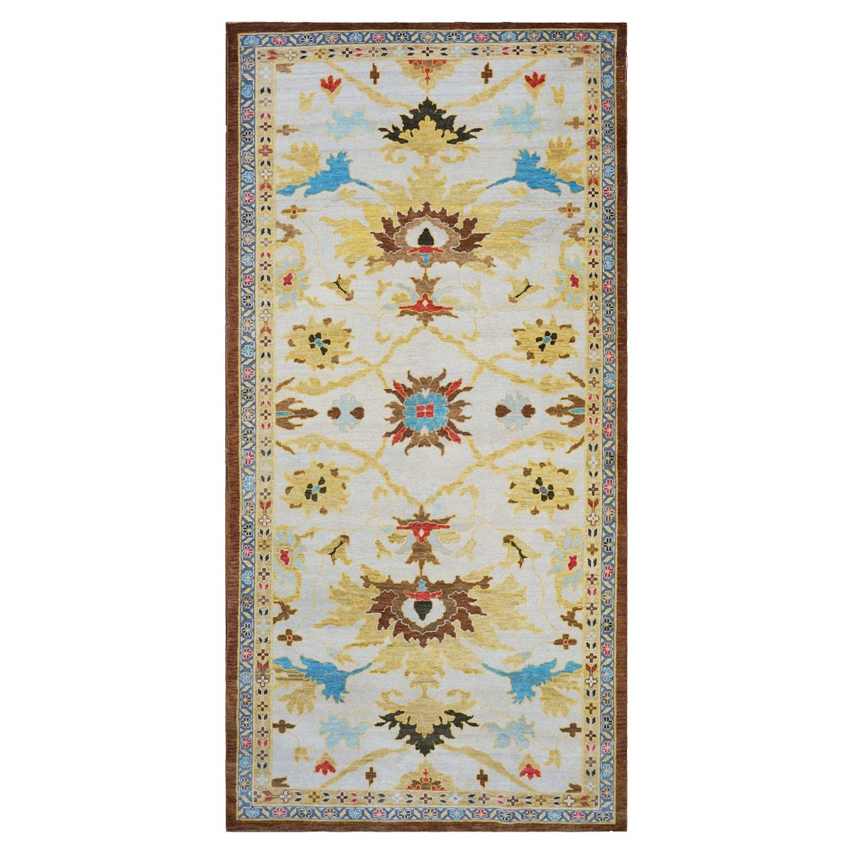 21st Century Persian Sultanabad 5x10 Light Grey & Yellow Area Rug #1143358 image 0