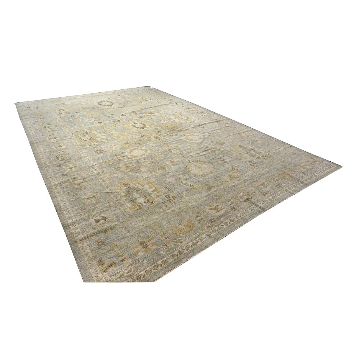 Oversized Persian Sultanabad Master 12x18 Blue, Grey, & Tan Handmade Area Rug #1143042 image 6