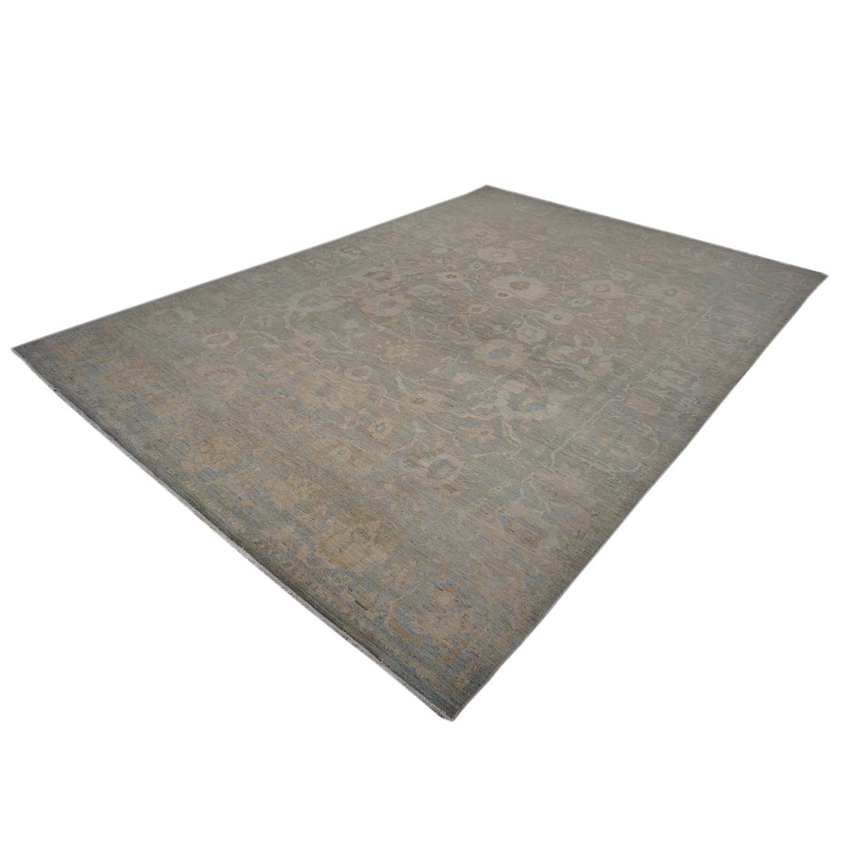 Persian Sultanabad 10x14 Slate Blue & Tan #1142972 image 3