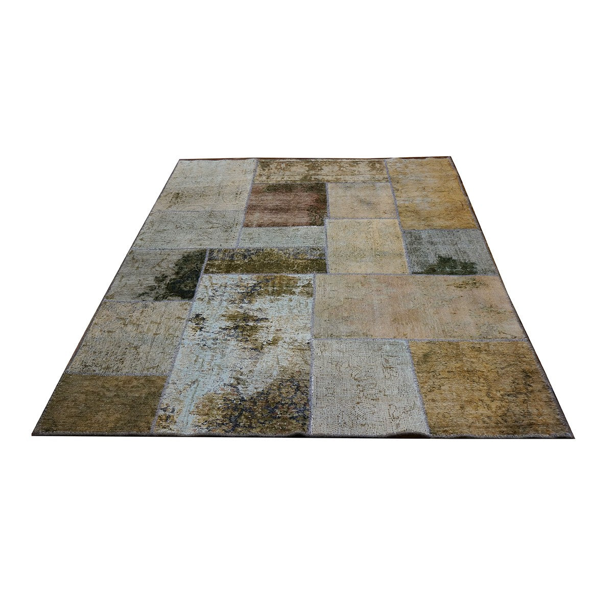 Vintage Persian Kerman Patchwork 5X5 Beige Area Rug #1142755 image 1