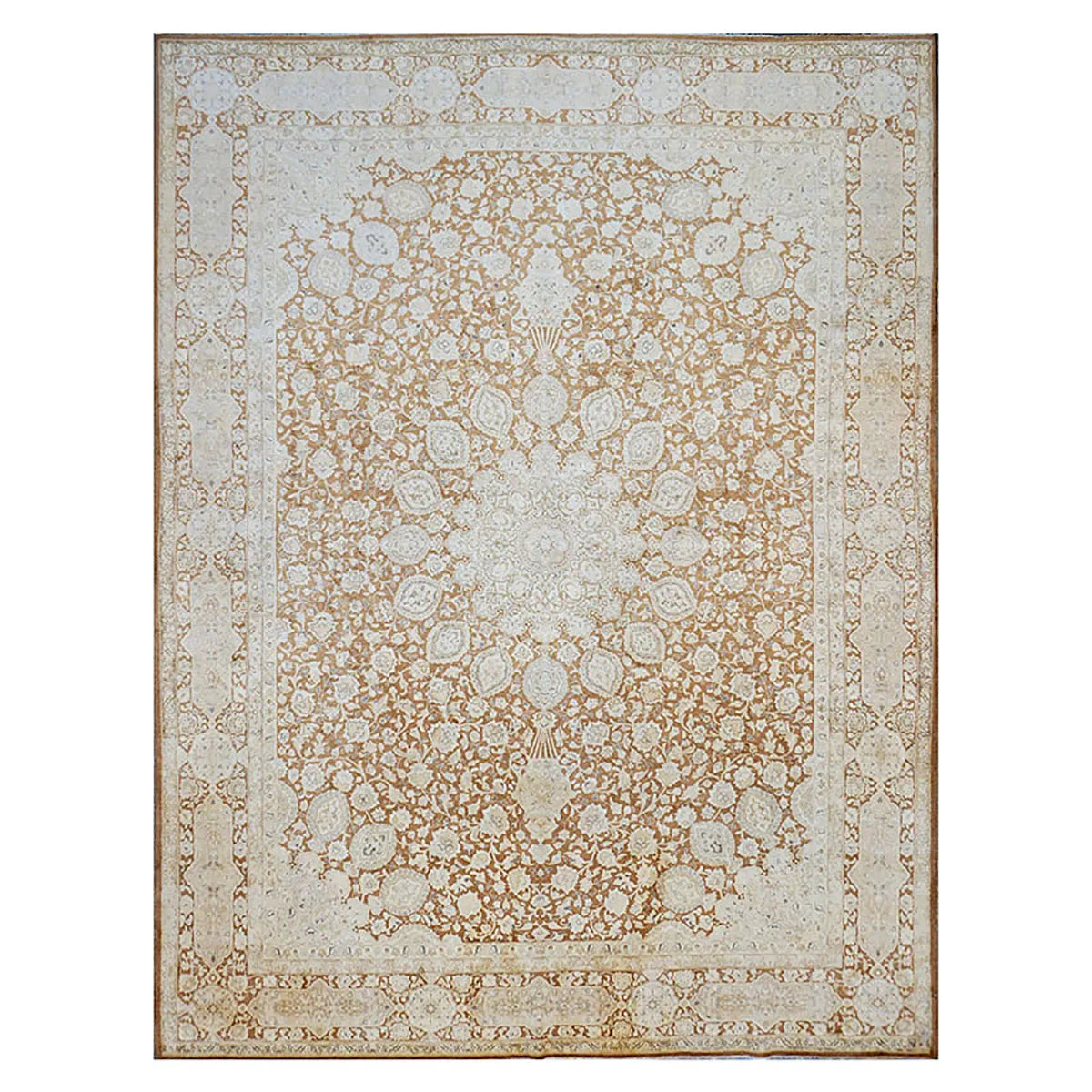 Antique Persian Tabriz 10X13 Tan, Ivory, & Brown Area Rug #9902077 image 0