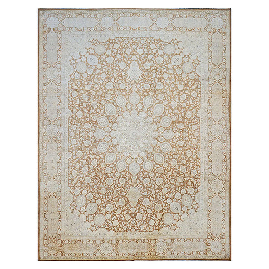 Antique Persian Tabriz 10X13 Tan, Ivory, & Brown Area Rug #9902077 image 0