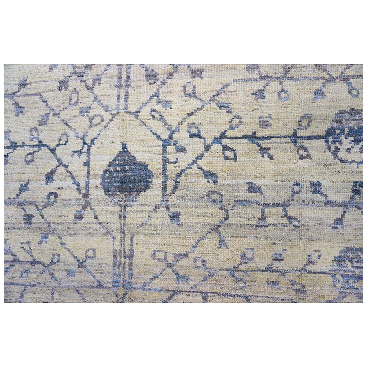 21st Century Turkish Oushak 8x12 Yellow, Blue, & Charcoal Area Rug #1144071 image 5