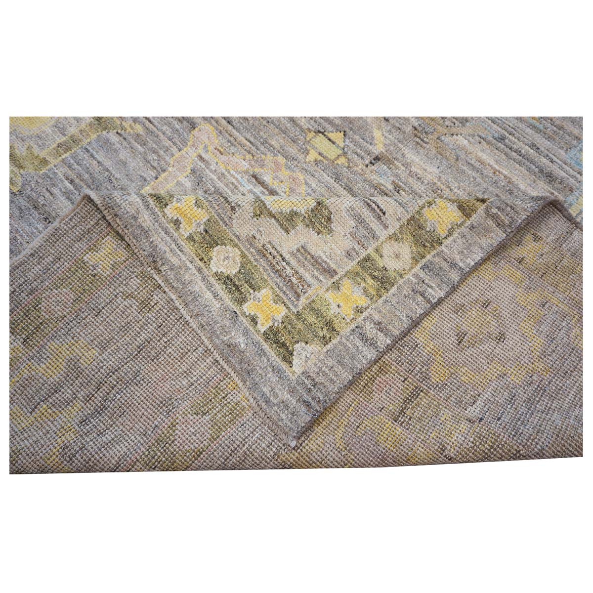 21st Century Turkish Oushak 10X16 Gold, Ivory & Gray Handmade Area Rug #1144099 image 11