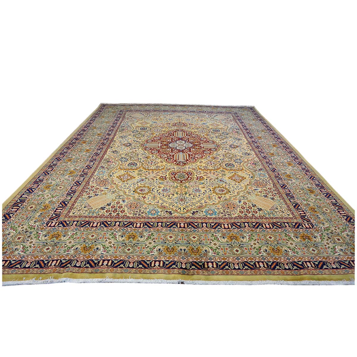 Antique Persian Tabriz 10x13 Tan, Taupe, & Gold Handmade Area Rug #1143243 image 2