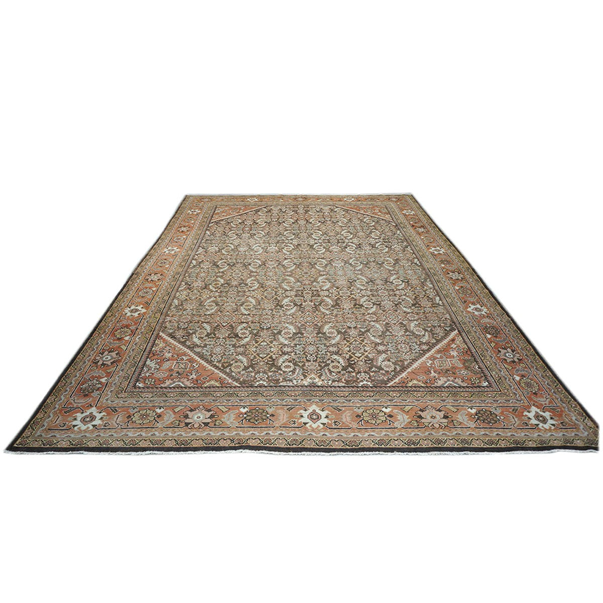 Antique Persian Sultanabad 10x14 Brown & Rust Handmade Area Rug #1143026 image 1