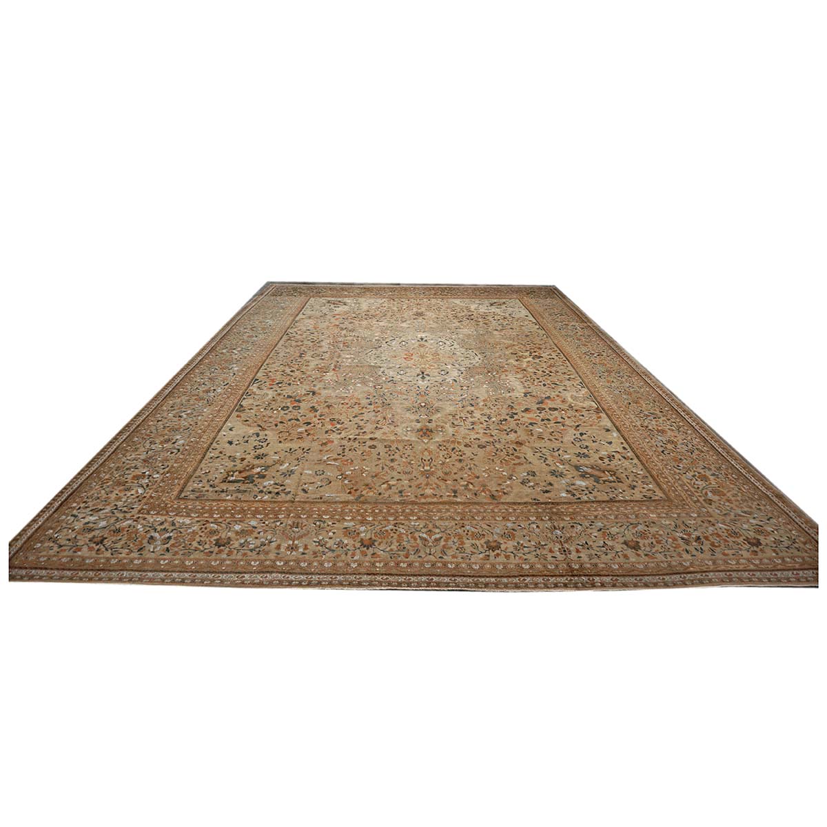 Antique Ziegler Sultanabad 15X21 Wool&Silk Tan Palace Size Rug #9902456 image 1