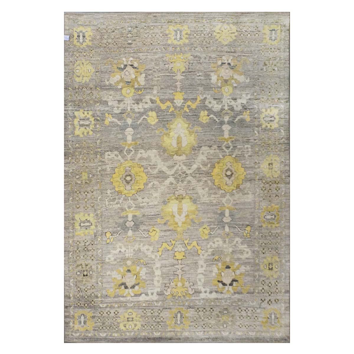 21st Century Turkish Oushak 9X13 Gold, Ivory & Gray Handmade Runner Rug #1144083 image 0