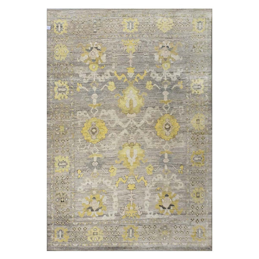 21st Century Turkish Oushak 9X13 Gold, Ivory & Gray Handmade Runner Rug #1144083 image 0