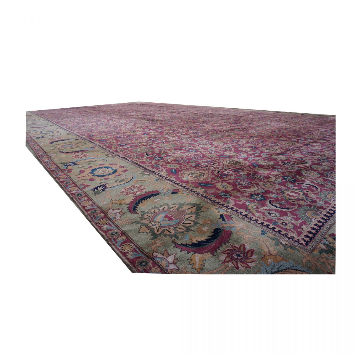 20th Century Palace sized Antique Laristan Wool Handmade Rug 26x42 image 12