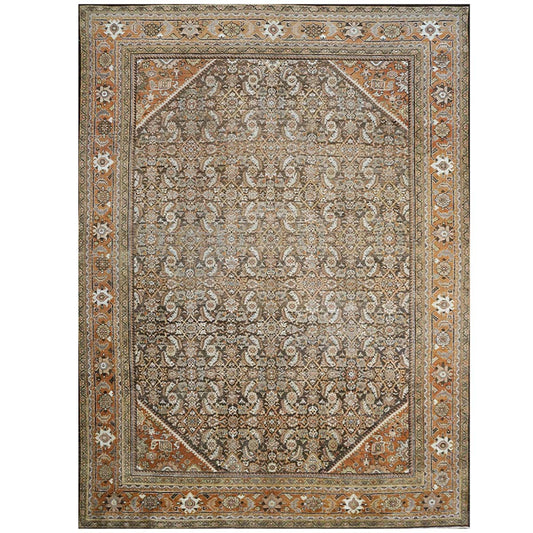Antique Persian Sultanabad 10x14 Brown & Rust Handmade Area Rug #1143026 image 0
