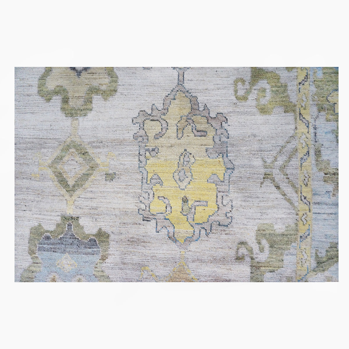 New Turkish Oushak 10x13 Ivory, Blue, & Yellow Handmade Area Rug #114073 image 6
