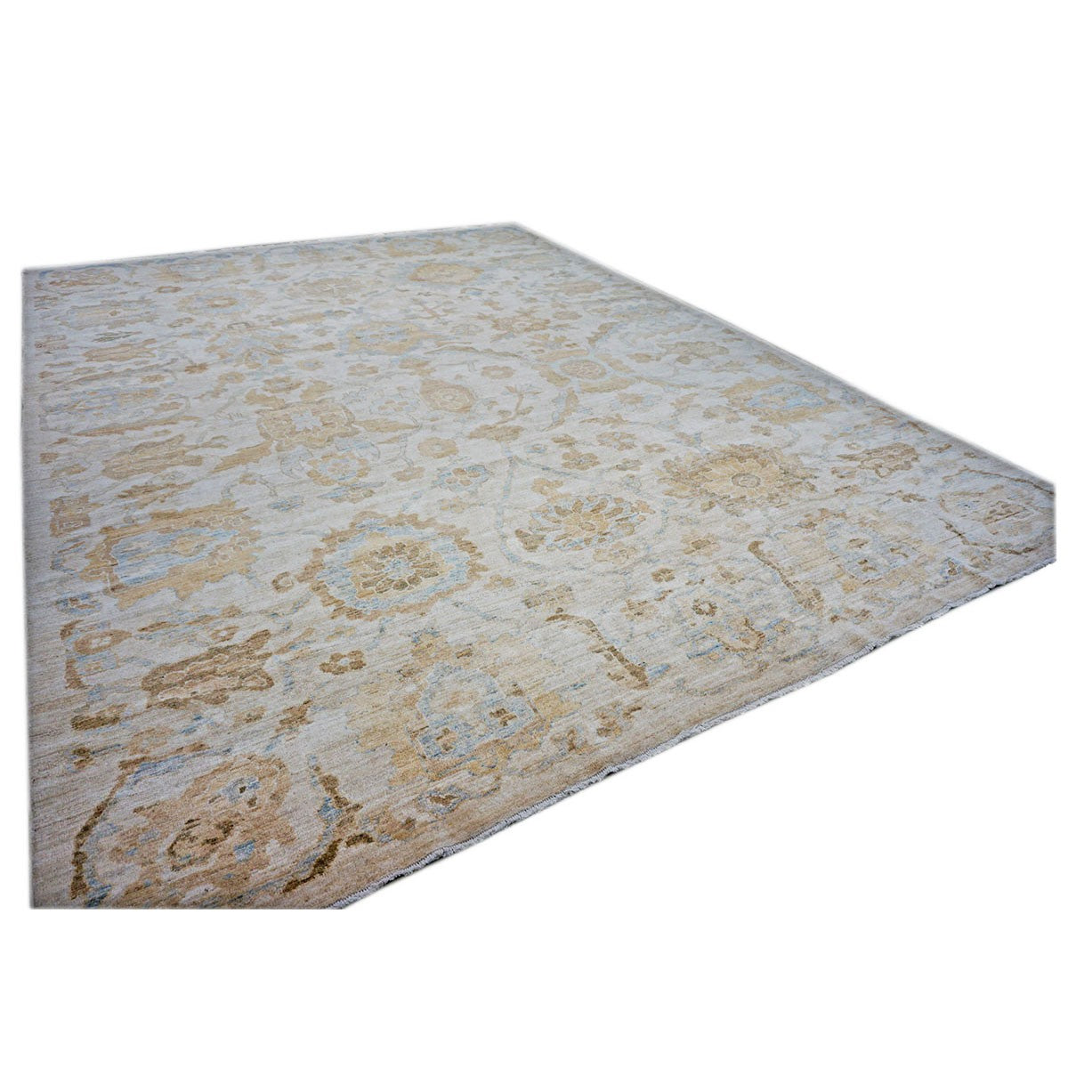 Persian Sultanabad 10x14 Ivory & Tan Handmade Area Rug #1141111 image 3