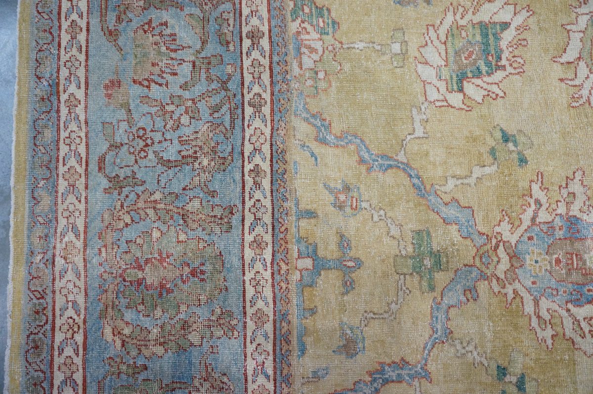 1880s Antique Persian Sultanabad Wool Rug 16x19 Tan Area Rug #1142157 image 8