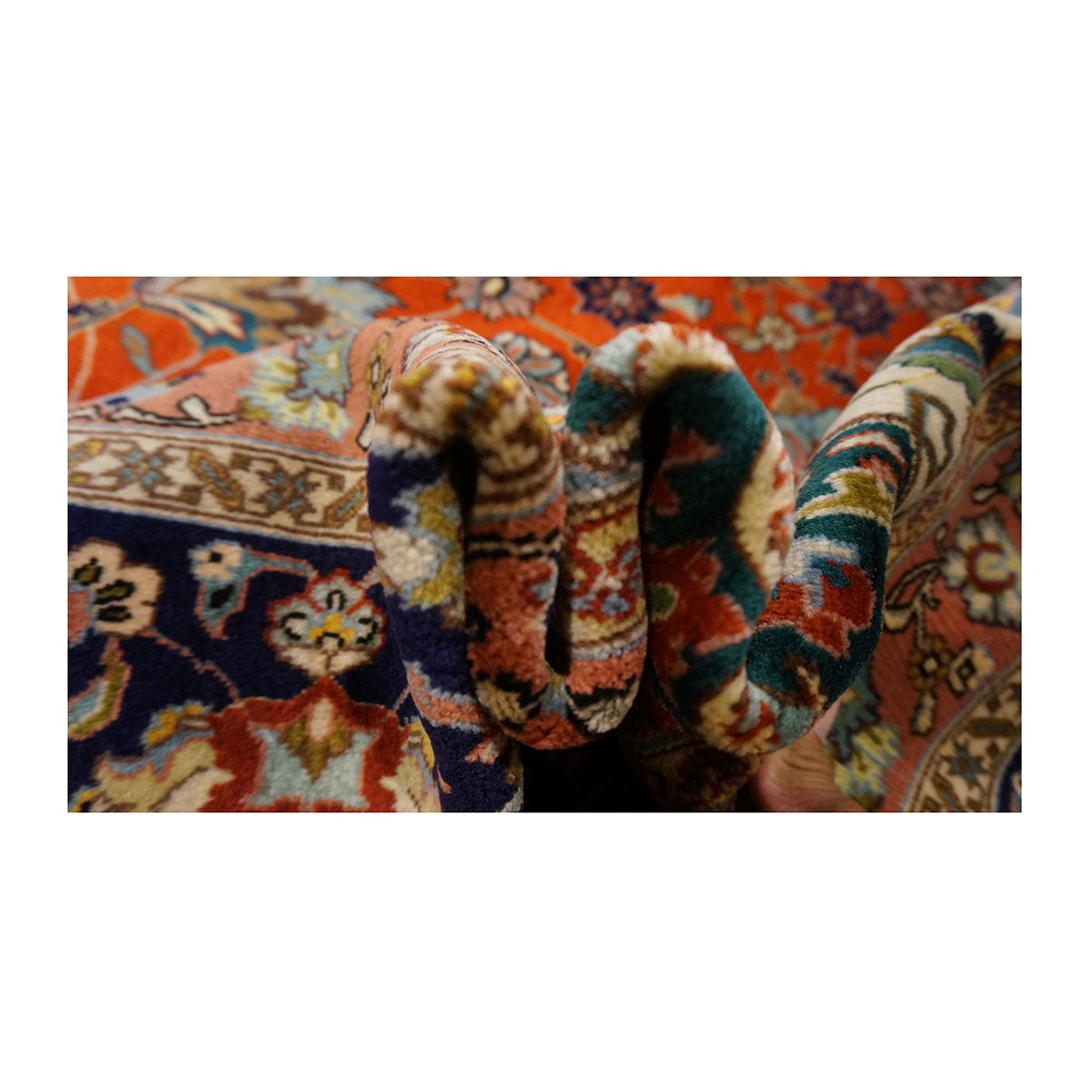 Antique Persian Tabriz 9X12 Persimmon Red Area Rug #1143224 image 6