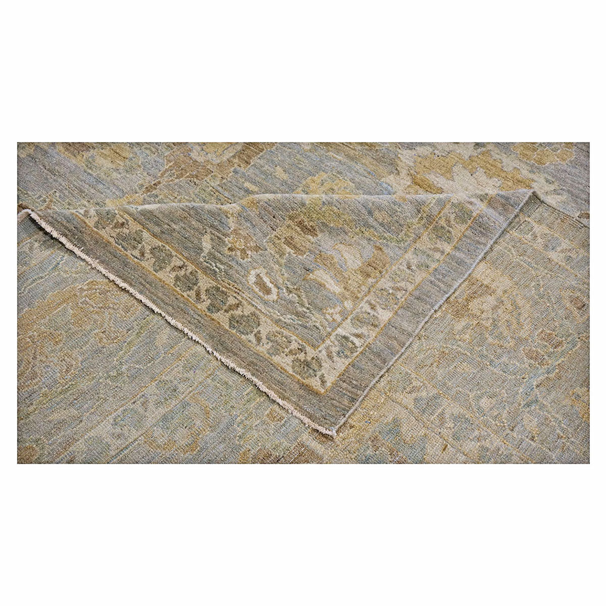 Oversized Persian Sultanabad Master 12x18 Blue, Grey, & Tan Handmade Area Rug #1143042 image 19