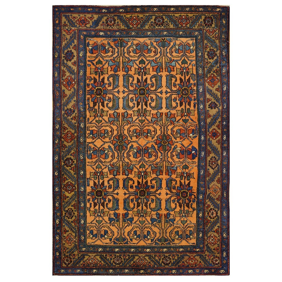 Antique Persian Lilihan 4X7 Light Rust Area Rug #9902439 image 0