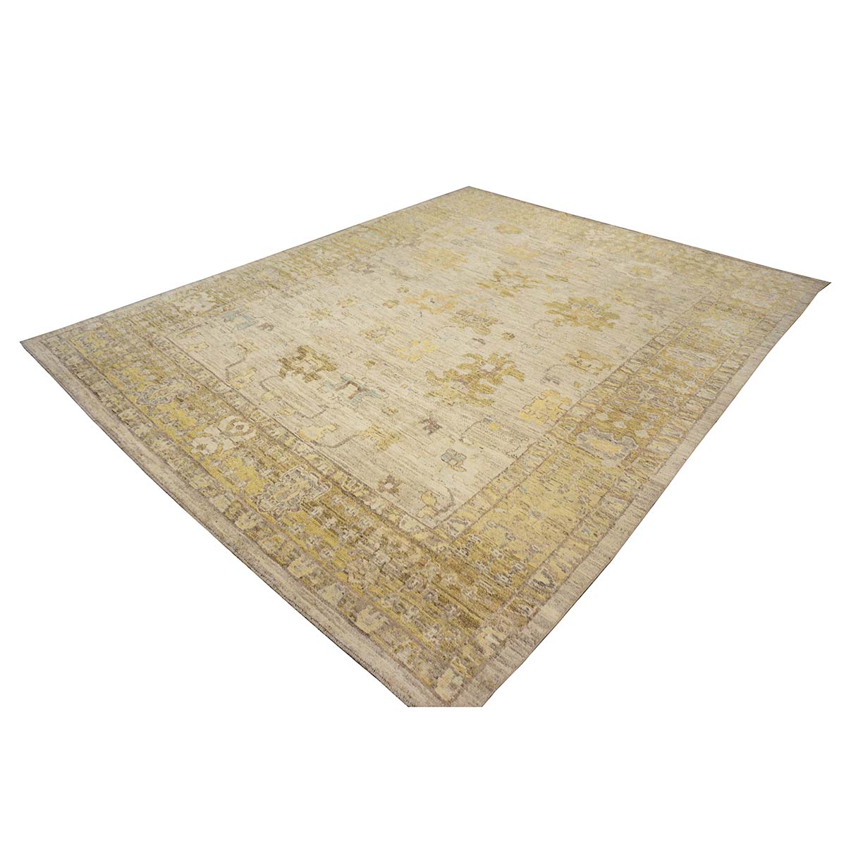 21st Century Turkish Oushak 10X13 Ivory, & Khaki Handmade Area Rug #1144096 image 3