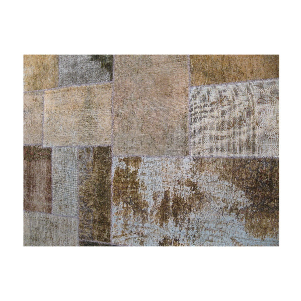 Vintage Persian Kerman Patchwork 5X5 Beige Area Rug #1142755 image 4