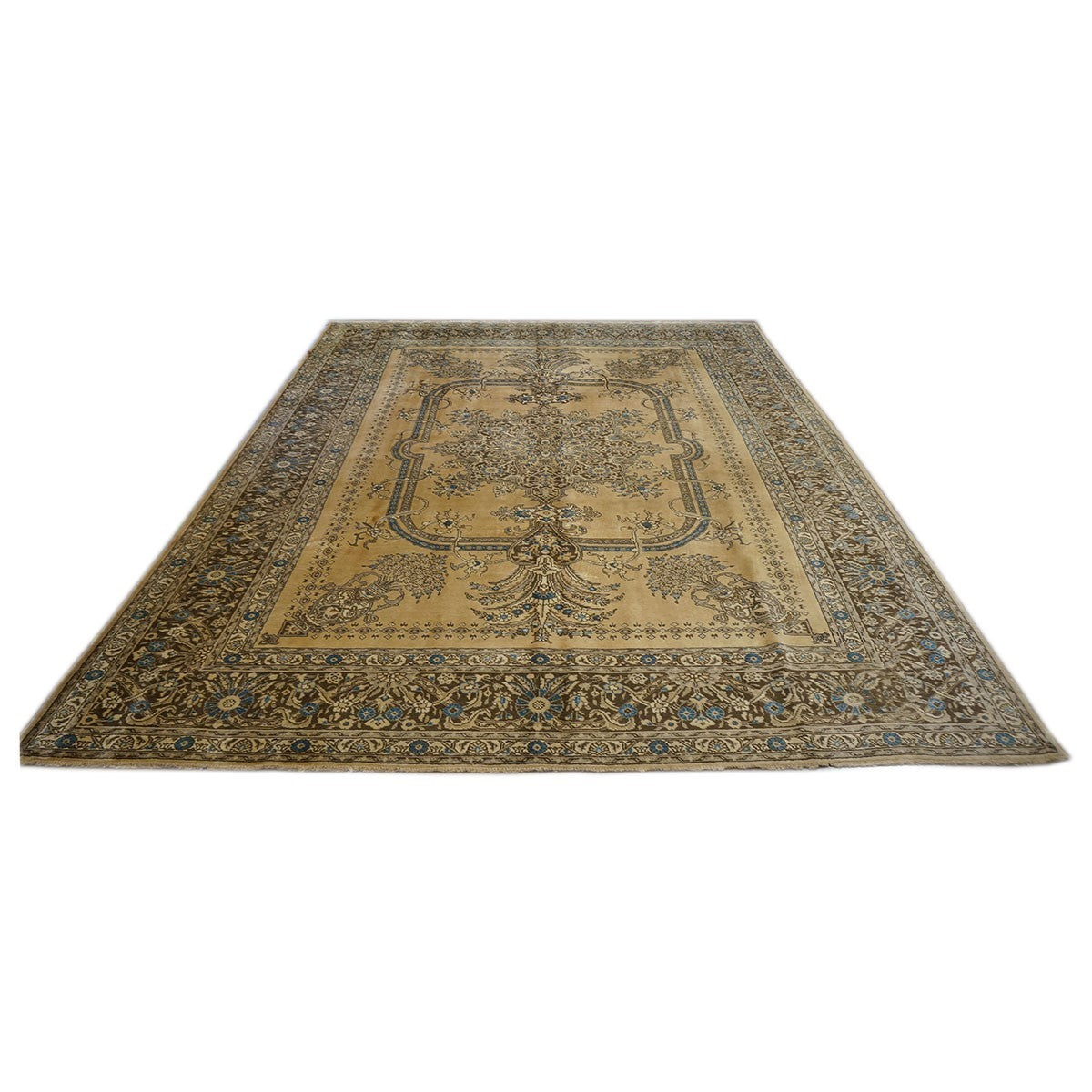 Vinatge Persian Tabriz 9X12 Tan Area Rug #9902951 image 3