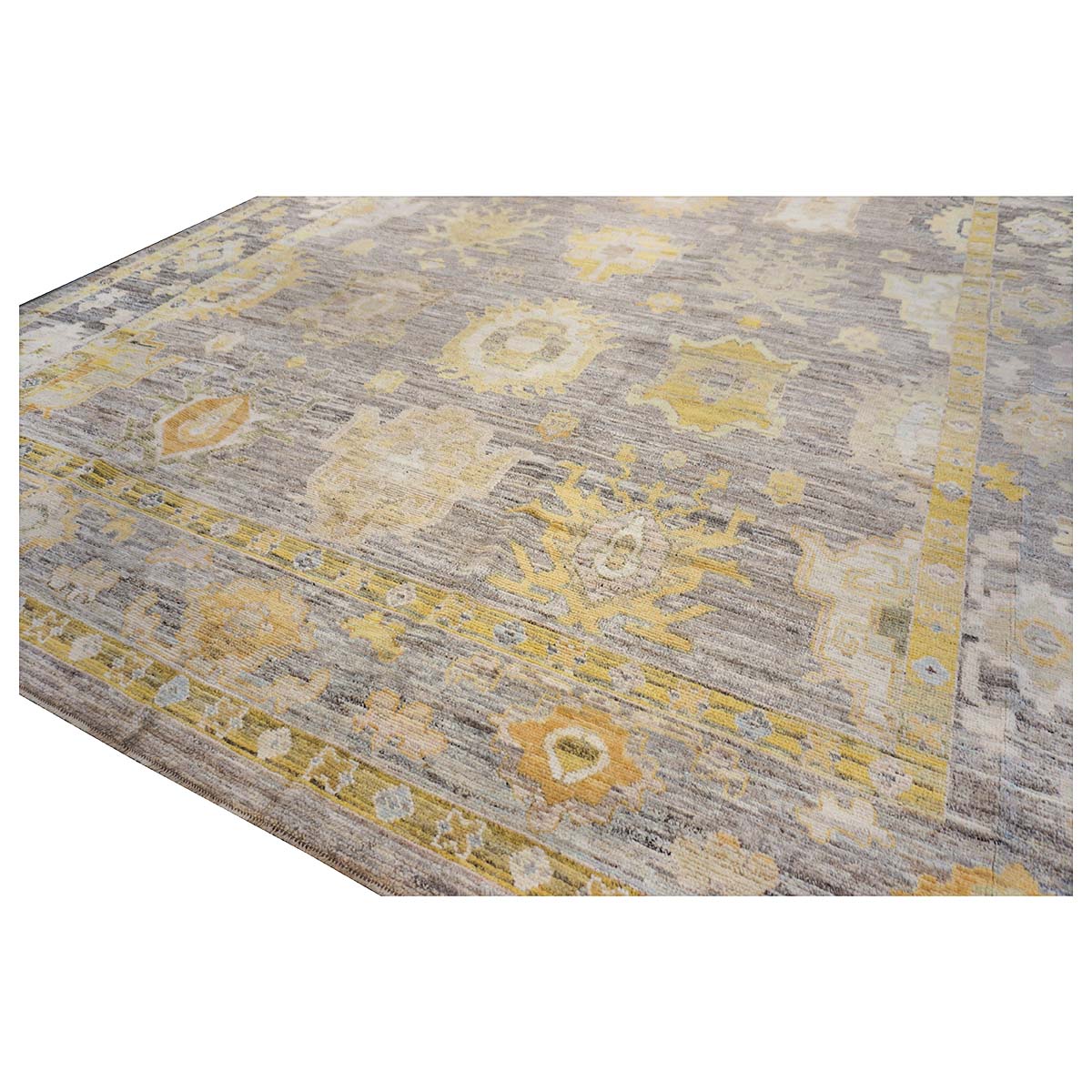 21st Century Turkish Oushak 10X16 Gold, Ivory & Gray Handmade Area Rug #1144099 image 5