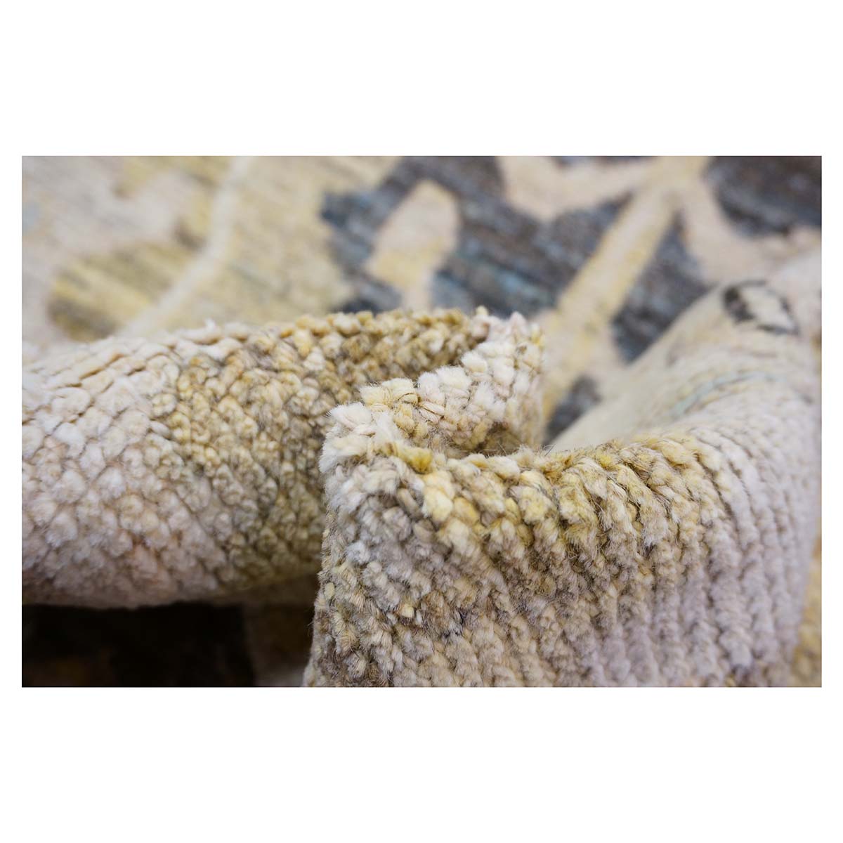21st Century Turkish Oushak 15x20 Charcoal, Ivory & Olive Green Handmade Rug #1144070 image 3