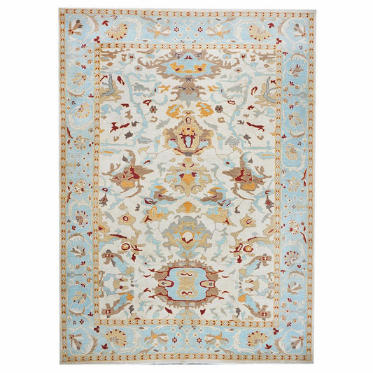 Sultanabad Master 10x14 Blue & Ivory Handmade Area Rug #1143655 image 0