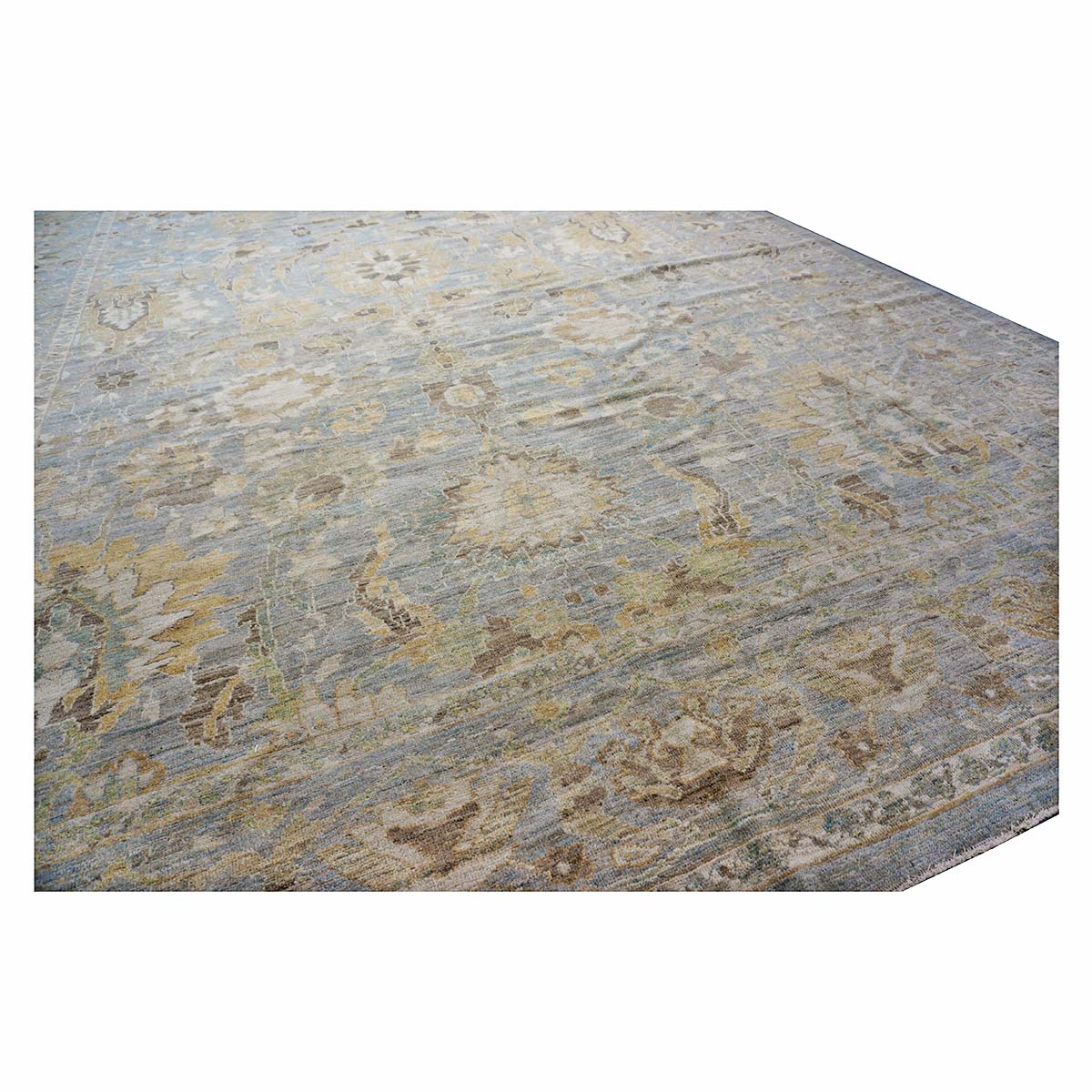 Oversized Persian Sultanabad Master 12x18 Blue, Grey, & Tan Handmade Area Rug #1143042 image 7