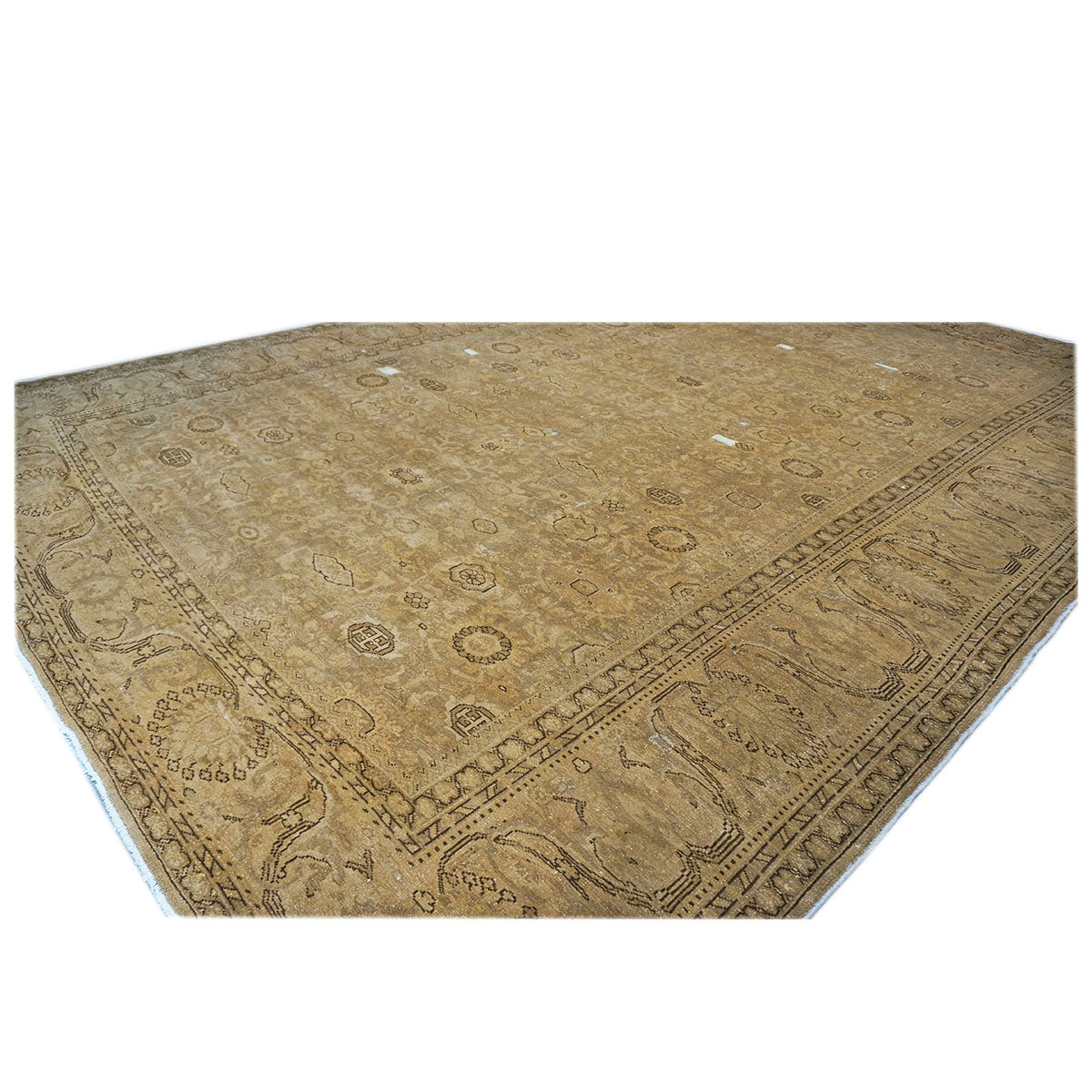 Antique Distressed Persian Malayer 9x12 Brown and Tan #1140267 image 3