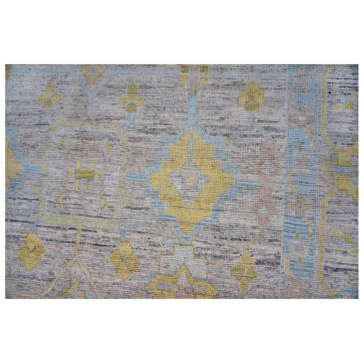 21st Century Turkish Oushak 9X12 Gold, Ivory & Slate Blue Handmade Area Rug #1144098 image 6