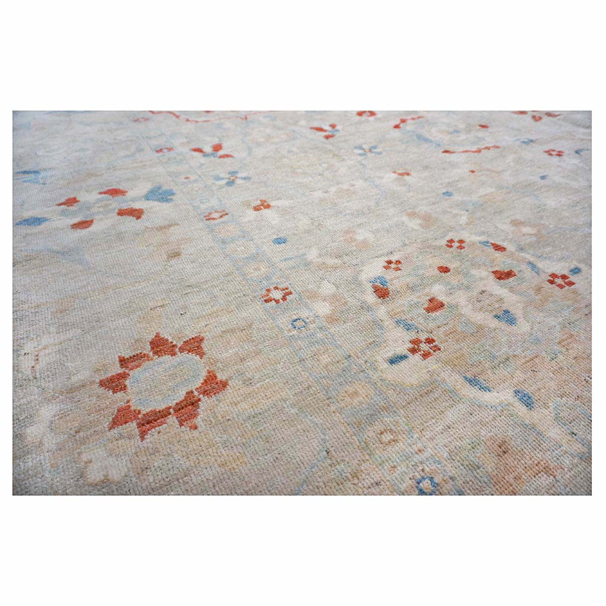 21st Century Sultanabad Master 12x17 Ivory, Red, & Blue Handmade Area Rug #1143967 image 10