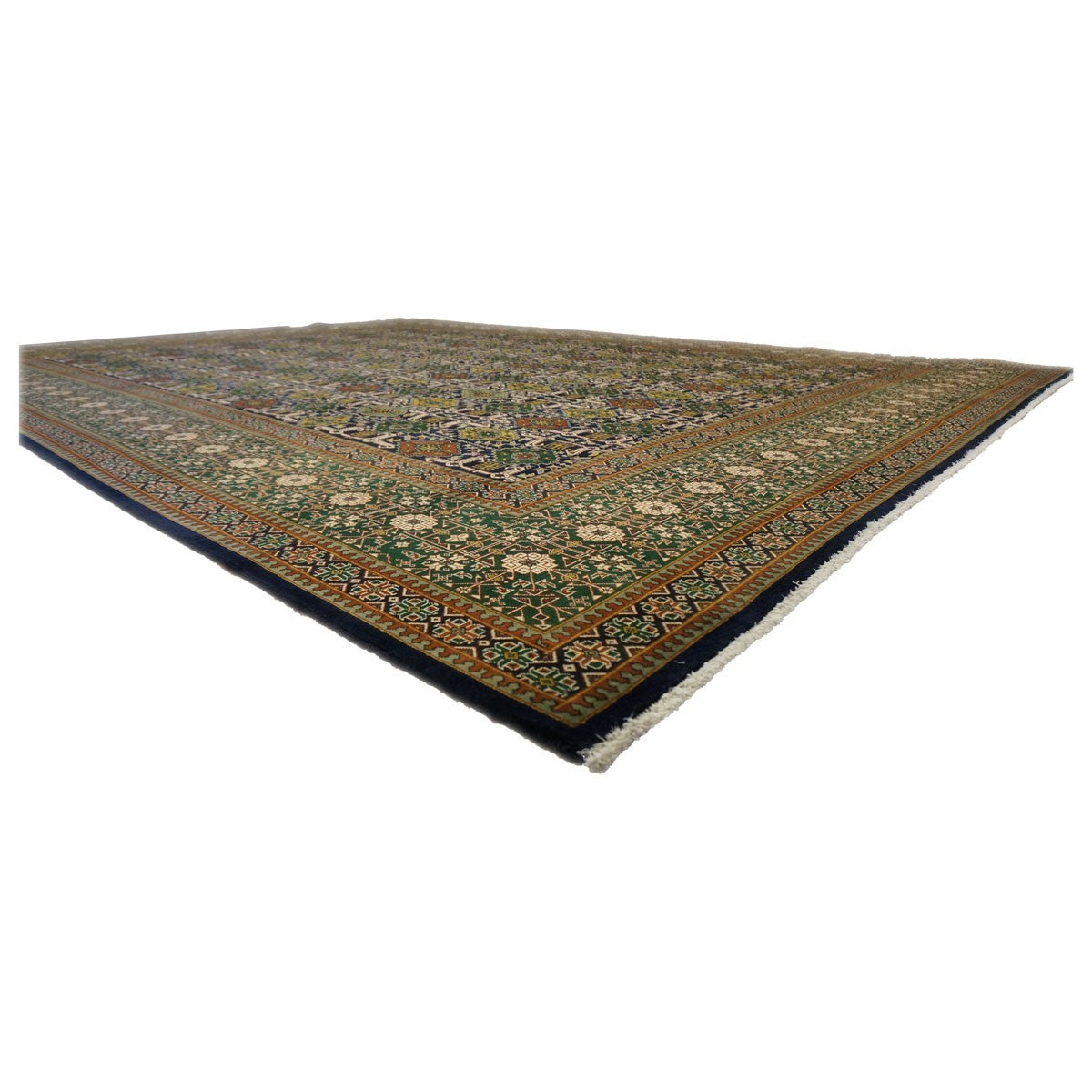 Vintage Persian Tabriz 10X14 Green Area Rug #9902346 image 3