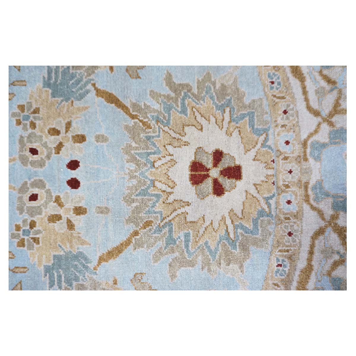 Light Blue Oval 8x10 Sultanabad Wool Rug #9902749 image 6