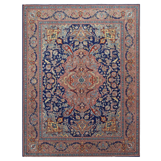 Vintage Persian Tabriz 10X13 Navy Area Rug #1140102 image 0