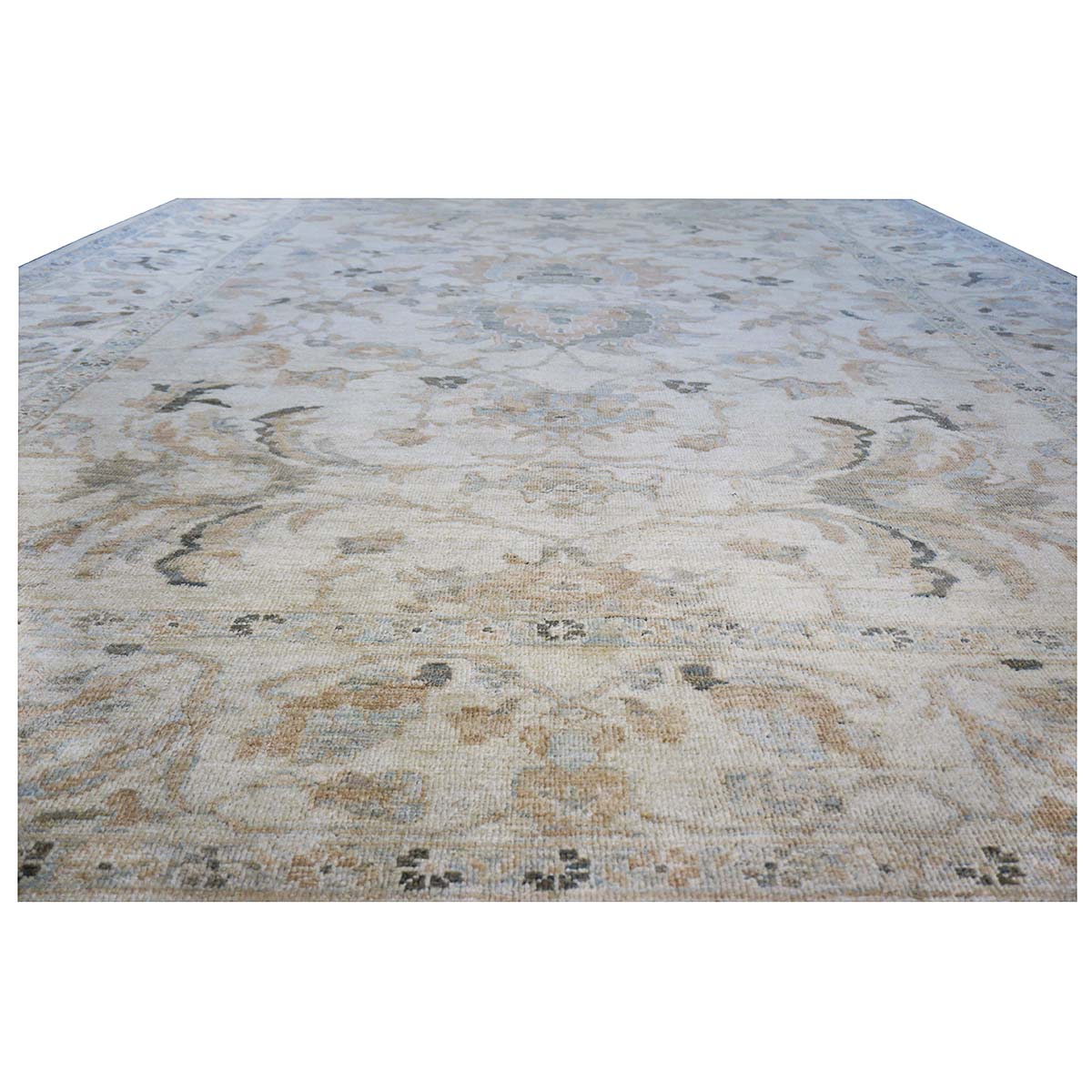Persian Sultanabad 9x11 Ivory & Light Blue Area Rug #1140991 image 3