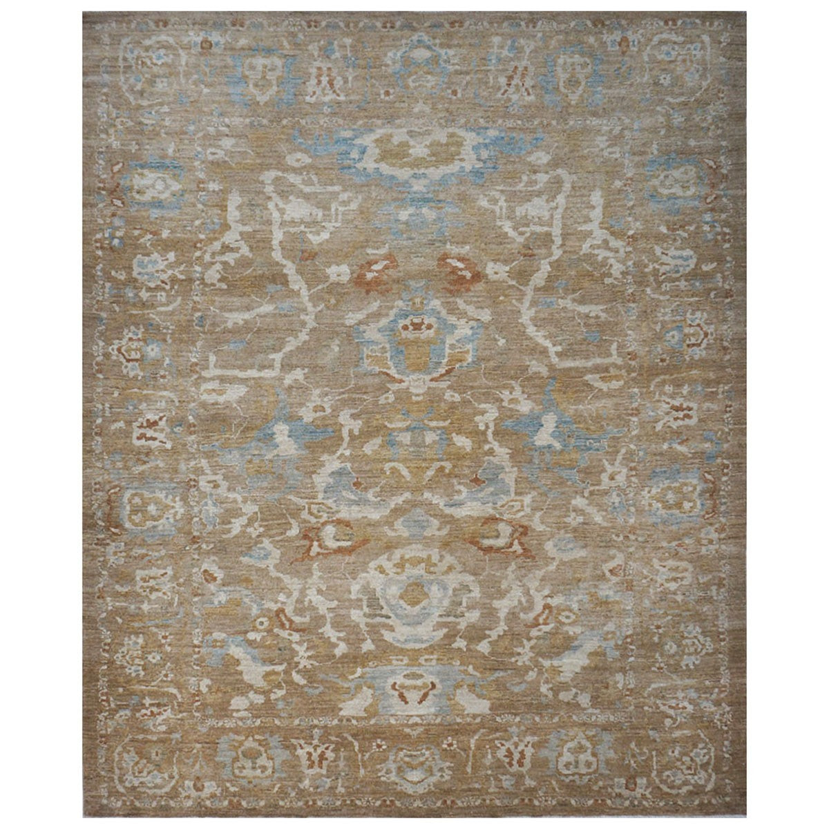 Persian Sultanabad 9x12 Brown & Ivory Handmade Area Rug #1141440 image 0