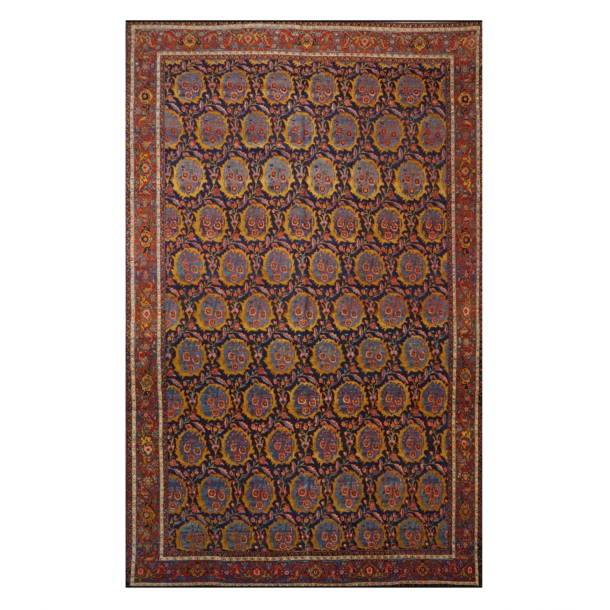 Antique Persian Bijar 11X18 Navy Rug #1140244 image 0