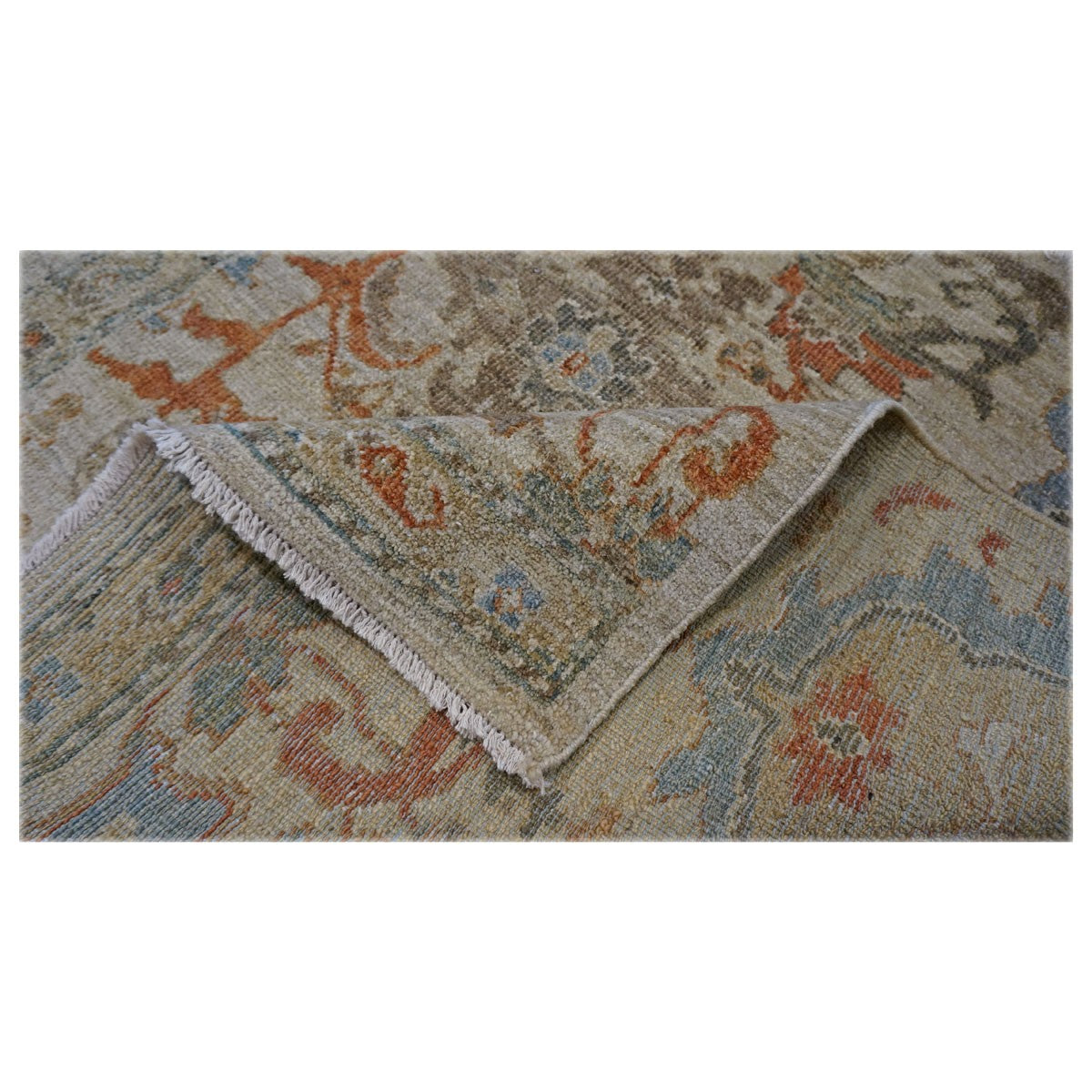 Persian Sultanabad 3x3 Ivory & Rust Area Rug #1141257 image 5