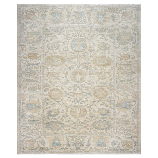 21st Century Persian Sultanabad 12x14 Ivory & Tan Handmade Area Rug #1142482 image 0