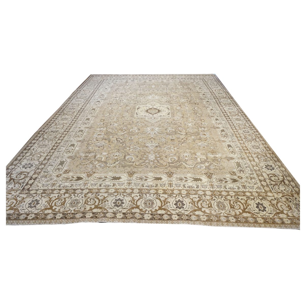 Antique Persian Tabriz 15x20 Tan Oversized Area Rug #1142580 image 1