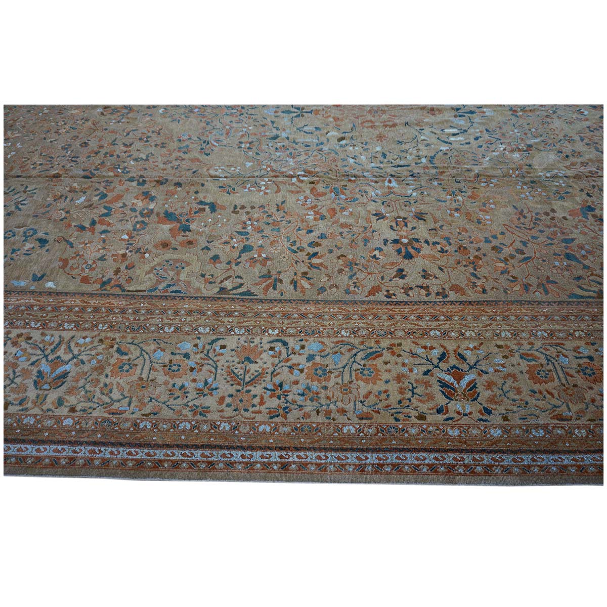 Antique Ziegler Sultanabad 15X21 Wool&Silk Tan Palace Size Rug #9902456 image 11