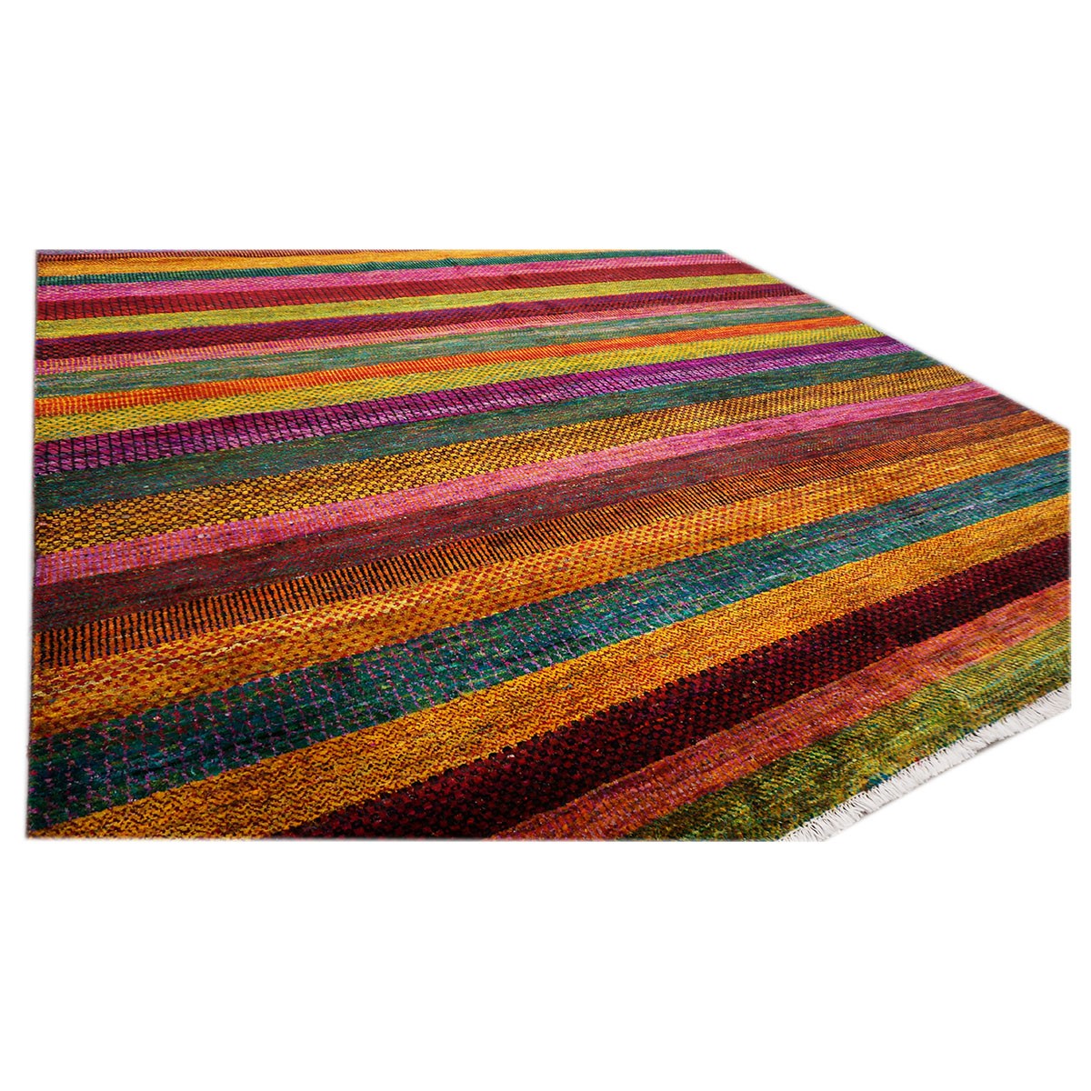 Indian Modern Silk Ikat 9x12 Vibrant Multicolor Area Rug #9902755 image 3