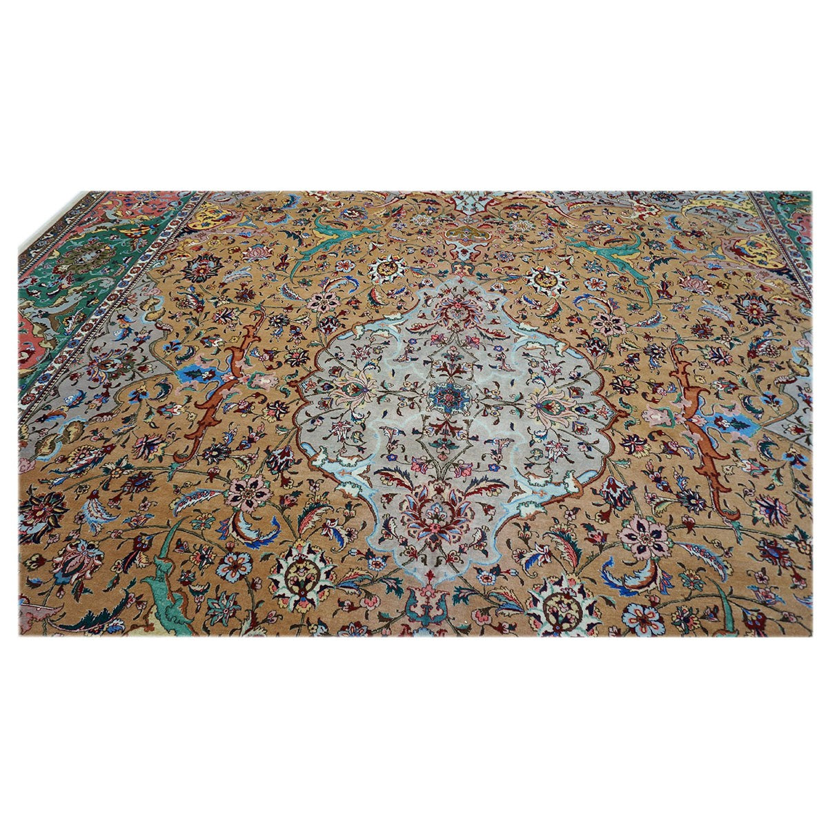 Antique Persian Tabriz 11X17 Grey, Green, Pink, & Orange Area Rug #1140881 image 7