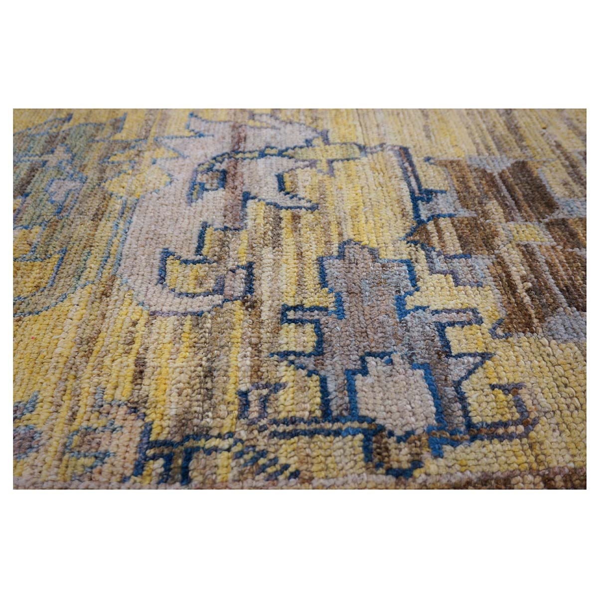 21st Century Large Square Turkish Oushak 19x20 Brown & Gold Handmade Area Rug #1144068 image 12