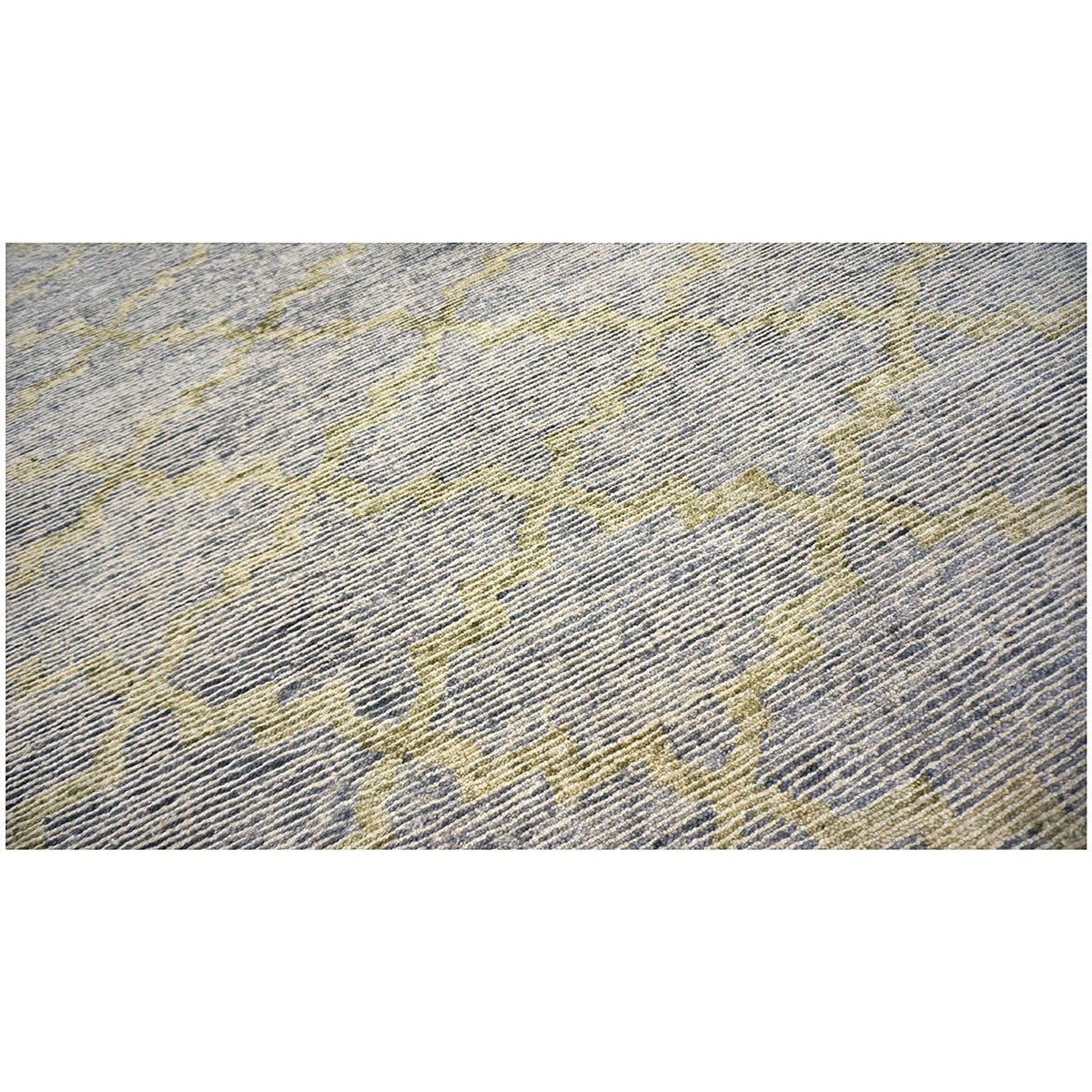 Nepalese Modern Wool & Silk 10X14 Slate Blue & Light Green Handmade Area Rug #1143599 image 9