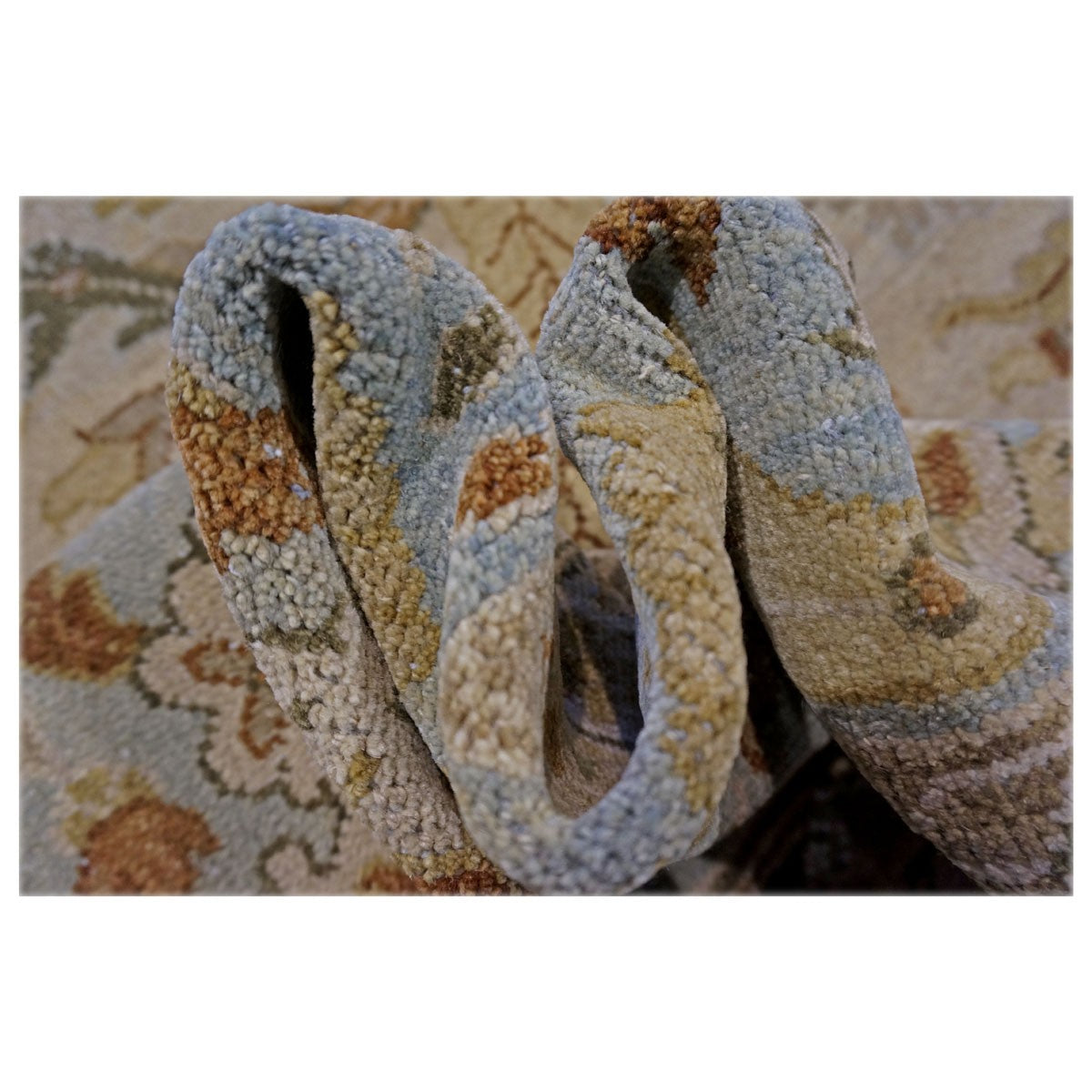 21st Century Sultanabad 10x14 Ivory, Tan, & Blue Handmade Area Rug #9902700 image 5