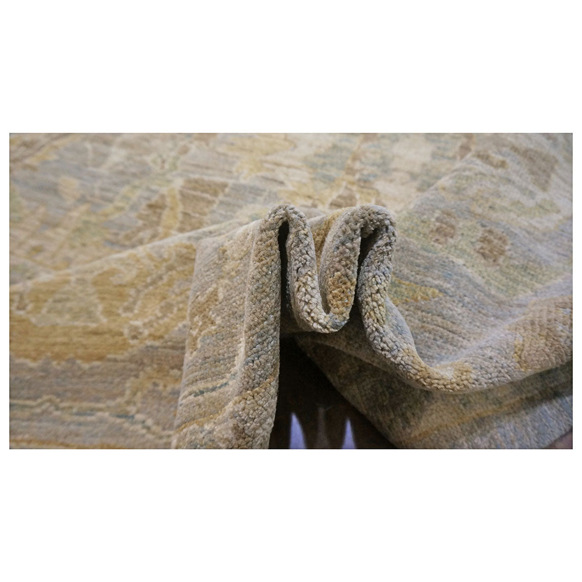 Oversized Persian Sultanabad Master 12x18 Blue, Grey, & Tan Handmade Area Rug #1143042 image 17